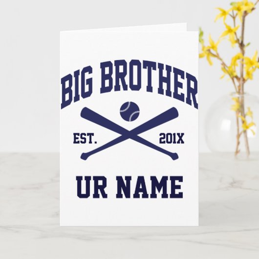 Personalized Big Brother Baseball T Shirt Karte (Gelbe Blume)