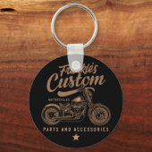 Personalized Biker Custom Bobber Motorcycle Garage Schlüsselanhänger (Vorderseite)
