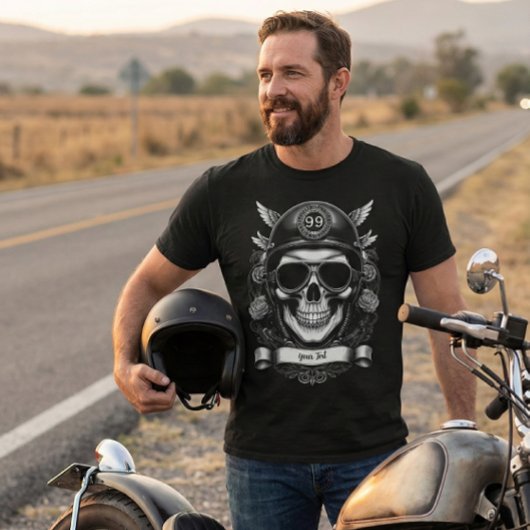 Personalized Biker Skull Motorcycle 2-Sided Tee
