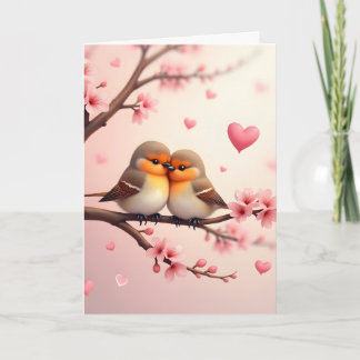 Personalized Bird Couple Valentine Feiertagskarte