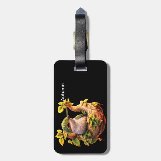 Personalized Bird Silhouette Luggage Tag Gepäckanhänger (Rückseite vertikal)