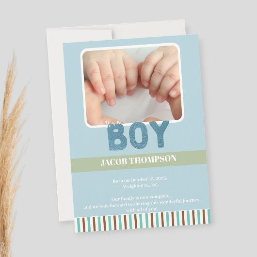 Personalized Birth Announcement Card Einladung