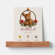 Personalized Birth Art – Woodland Fawn Baby Name