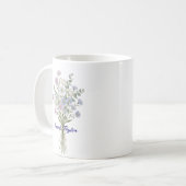 Personalized Birth Flower Aster Custom Kaffeetasse (Vorderseite Links)