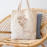Personalized Birth Month Flower April Rust   Tragetasche<br><div class="desc">A beautiful modern botanical bouquet of Daisy flowers represents April's birth month.  The ideal gift showing your favorite person how much you care. Perfect for all occasions including,  birthdays,  best friends,  Mother's Day,  bridesmaid gift,  maid of honor,  new mom,  and so much more!  Easily Personalized with your name choice.</div>