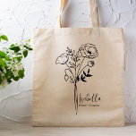 Personalized Birth Month Flower August Boho Tragetasche<br><div class="desc">A beautiful modern botanical bouquet of poppies represents August's birth month.  The ideal gift to show your favorite person how much you care. Perfect for all occasions including,  birthdays,  best friends,  Mother's Day,  bridesmaid gift,  maid of honor,  new mom,  and so much more!  Easily Personalized with your name choice.</div>