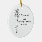 Personalized Birth Month Flower sweet 16 birthday Keramik Ornament (Rechts)