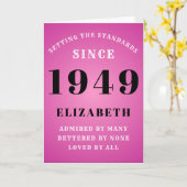 Personalized Birthday 1949 Add Your Name Pink Cute Karte (Gelbe Blume)