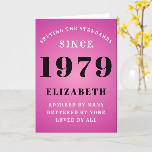 Personalized Birthday 1979 Standards Add Your Name Karte (Gelbe Blume)