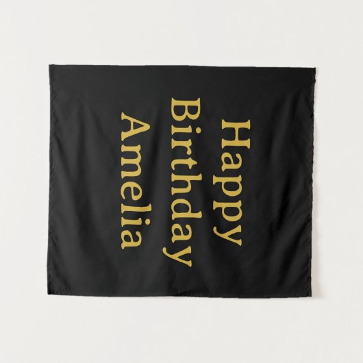 Personalized Birthday Banner Custom Name Flag Wall Wandteppich (Vorderseite (Horizontal))