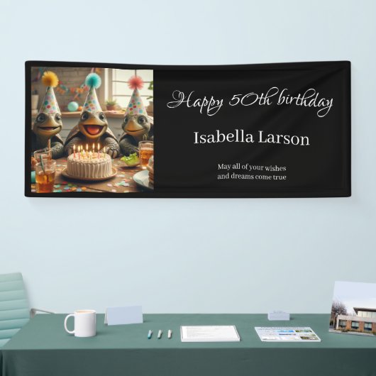 Personalized birthday banner with turtles (Messe)