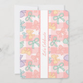 Personalized Birthday Bow Gingham Sweet Invitation Einladung (Rückseite)