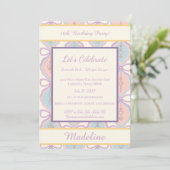 Personalized Birthday Bow Sweet Invitation Blush Einladung (Stehend Vorderseite)
