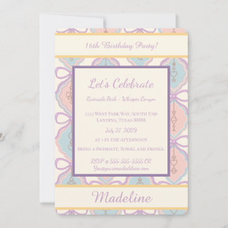 Personalized Birthday Bow Sweet Invitation Blush Einladung