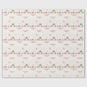 Personalized Birthday Cakes W/Confetti & Fireworks Geschenkpapier (Flach)