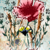 Personalized Birthday Card Mixed Media Wildflower  Karte