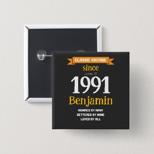 Personalized Birthday Gift Button (Vorne & Hinten)