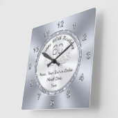 Personalized, Birthday Gifts for 60 year old Woman Quadratische Wanduhr (Winkel)