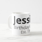 Personalized Birthday Mug – Name, Role & Year Kaffeetasse (Vorderseite Links)