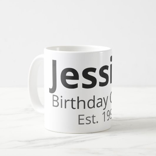 Personalized Birthday Mug – Name, Role & Year Kaffeetasse (Vorderseite Links)