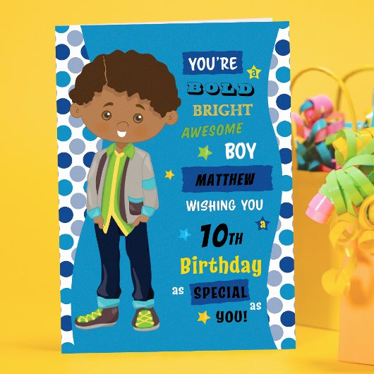Personalized Birthday - Multicultural Boy Karte