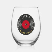 Personalized Birthday Music Vinyl Weinglas Ohne Stiel (Vorderseite)