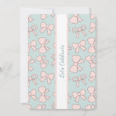 Personalized Birthday Pink Bow Sweet Invitation Einladung (Rückseite)