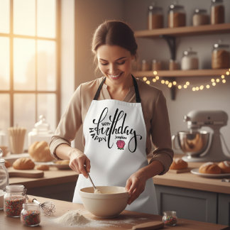 Personalized Birthday Pink Rose Schürze