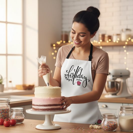Personalized Birthday Pink Rose Schürze