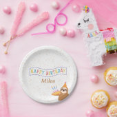 Personalized Birthday Plate Sloth Party Design Pappteller (Party)