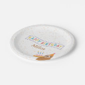 Personalized Birthday Plate Sloth Party Design Pappteller (Schrägansicht)