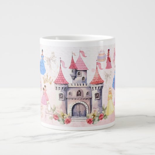Personalized birthday princess mug, Jumbo-Tasse (Vorderseite)