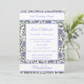 Personalized Birthday Rose Girl Sweet Invitation Einladung (Stehend Vorderseite)