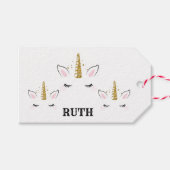 Personalized Birthday Unicorn Glitter Design with  Geschenkanhänger (Vorderseite (Horizontal))