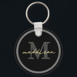Personalized Black And Gold Foil Signature Name  Schlüsselanhänger<br><div class="desc">You Can Customize it. Modern And Simple Design,  Black And Gold Signature Name Family.</div>