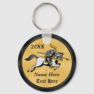 Personalized Black and Gold Knight Gifts Keychains Schlüsselanhänger