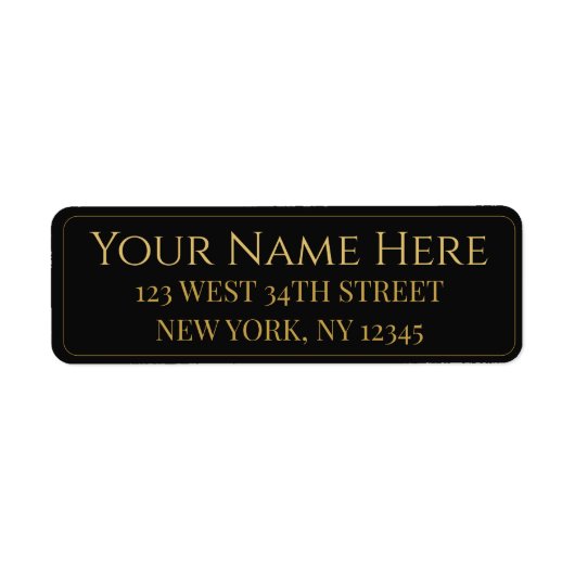 Personalized Black and Gold Name and Address on (Vorne)