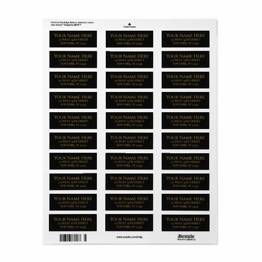 Personalized Black and Gold Name and Address on (Vorne)