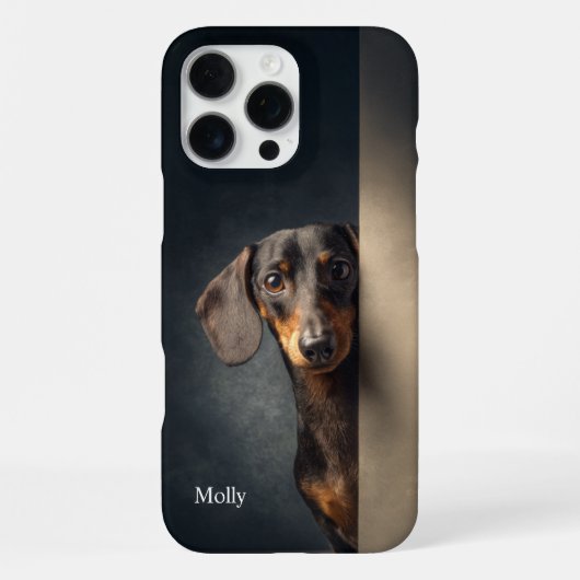 Personalized Black and Tan Dachshund iPhone Hülle (Rückseite)