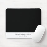 Personalized Black And White Color Block Mousepad<br><div class="desc">Personalize this modern and minimalist mouse pad with your name or business name and profession or tagline. Black and white color Block.</div>