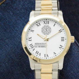 Personalized Black and white Monogrammed   Armbanduhr