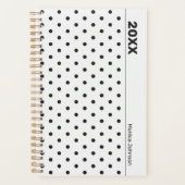 Personalized Black and White Polka Dot Planner Planer (Vorderseite)
