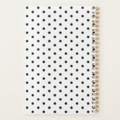 Personalized Black and White Polka Dot Planner Planer (Rückseite)