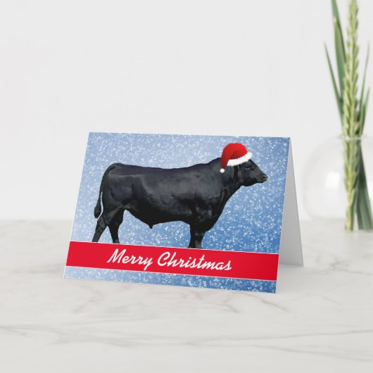 Personalized Black Angus and Snow Karte (Vorderseite)
