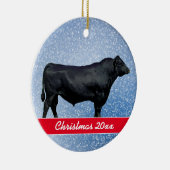 Personalized Black Angus and Snow Keramik Ornament (Rechts)