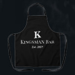 Personalized Black Apron with Name & Monogram – Ho Schürze<br><div class="desc">Serve drinks in personalized style with this custom apron. Perfect for bartenders,  hosts,  or home bar enthusiasts. Matches your custom bar mat set.</div>