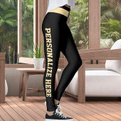 Personalized Black Beige Custom Made Pet Cat Lover Leggings