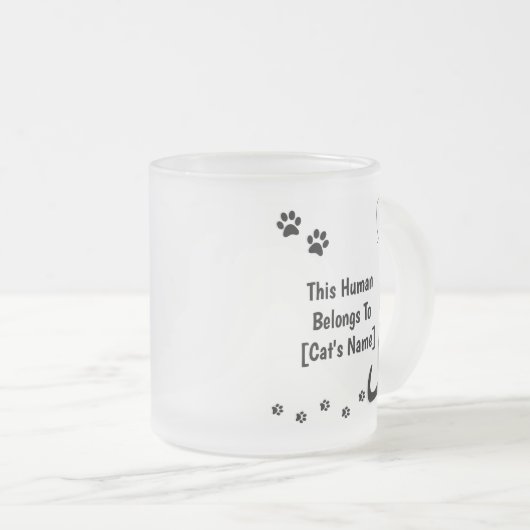 Personalized Black Cat Frosted Glass Mug Mattglastasse (VorderseiteRechts)