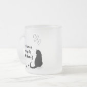 Personalized Black Cat Frosted Glass Mug Mattglastasse (Vorderseite Links)