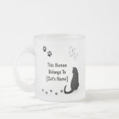 Personalized Black Cat Frosted Glass Mug Mattglastasse (Links)